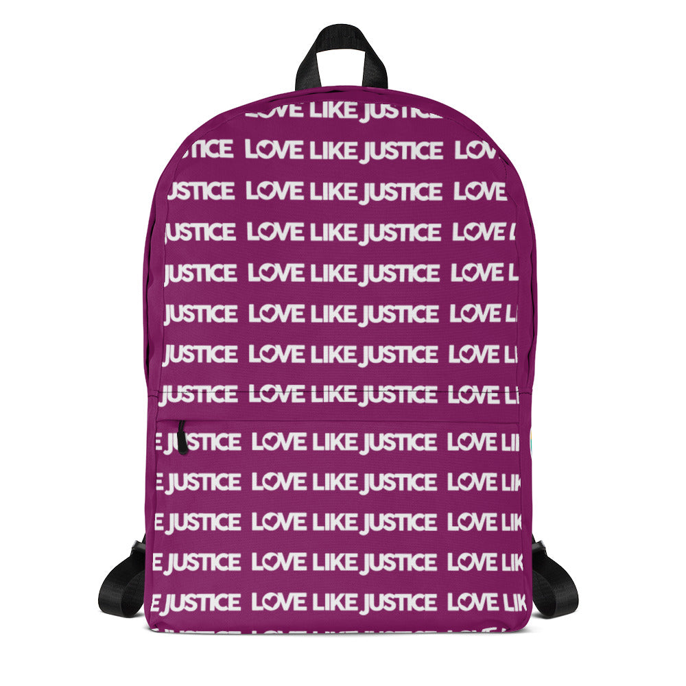 Love Like Justice Purple Backpack