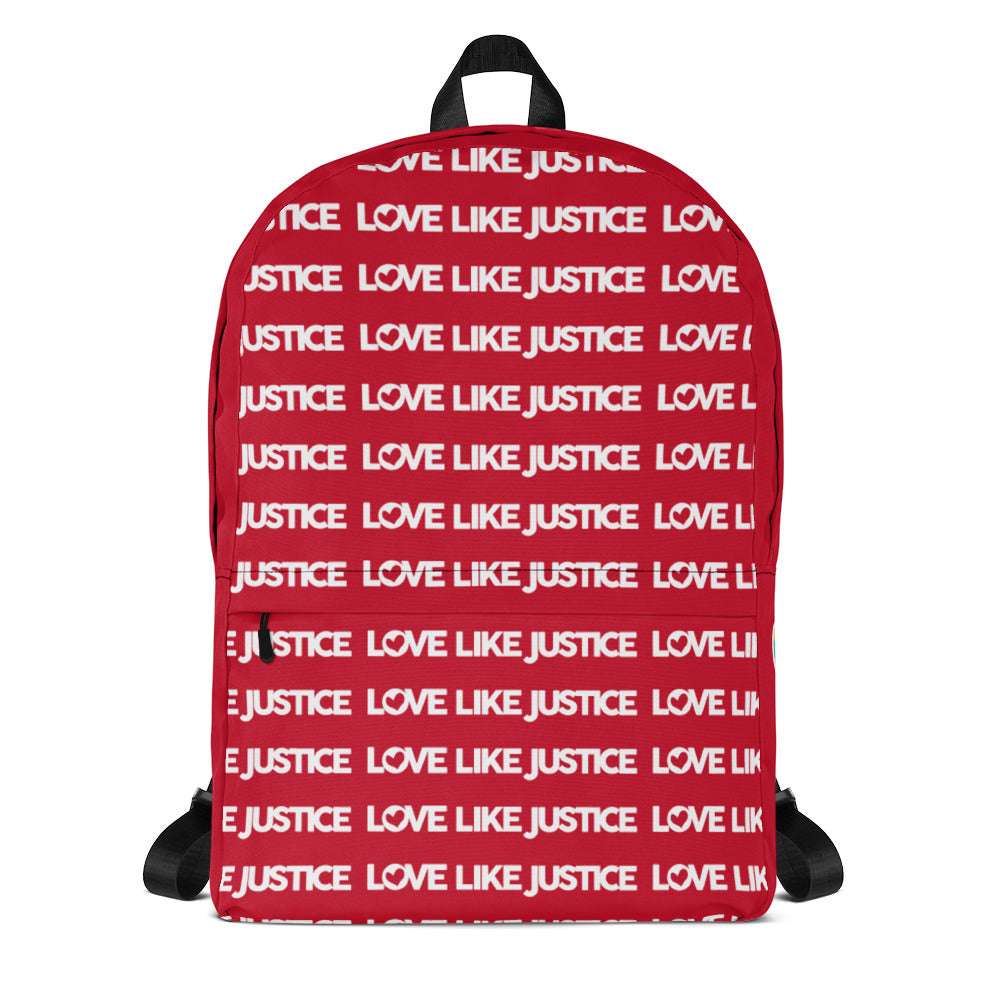 Love Like Justice Red Backpack