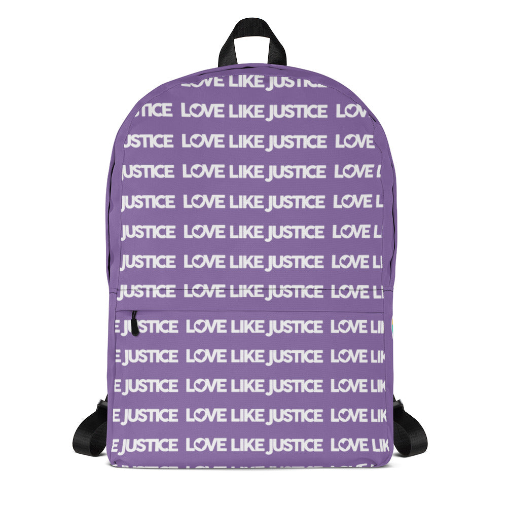 Love Like Justice Light Purple Backpack