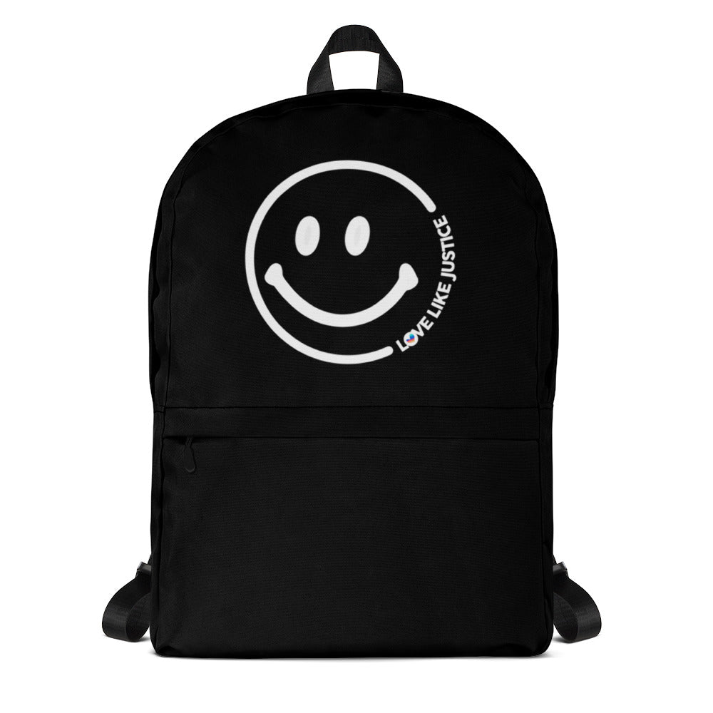 LLJ Smiley Face Black Backpack