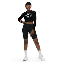 Load image into Gallery viewer, LLJ Smiley Face Recycled Long-Sleeve Crop Top
