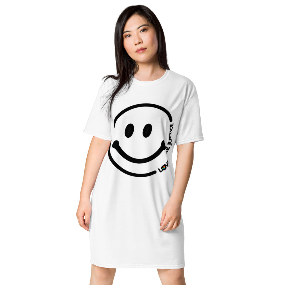Smile With LLJ White T-shirt dress