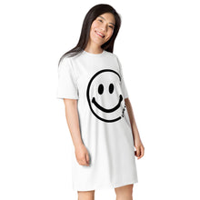 Load image into Gallery viewer, Smile With LLJ White T-shirt dress

