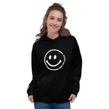Load image into Gallery viewer, LLJ Smiley Face Hoodie with Back, Hood and Sleeve Design

