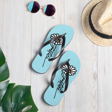 Load image into Gallery viewer, Daisy Flip Flops - Aqua - Love Like Justice
